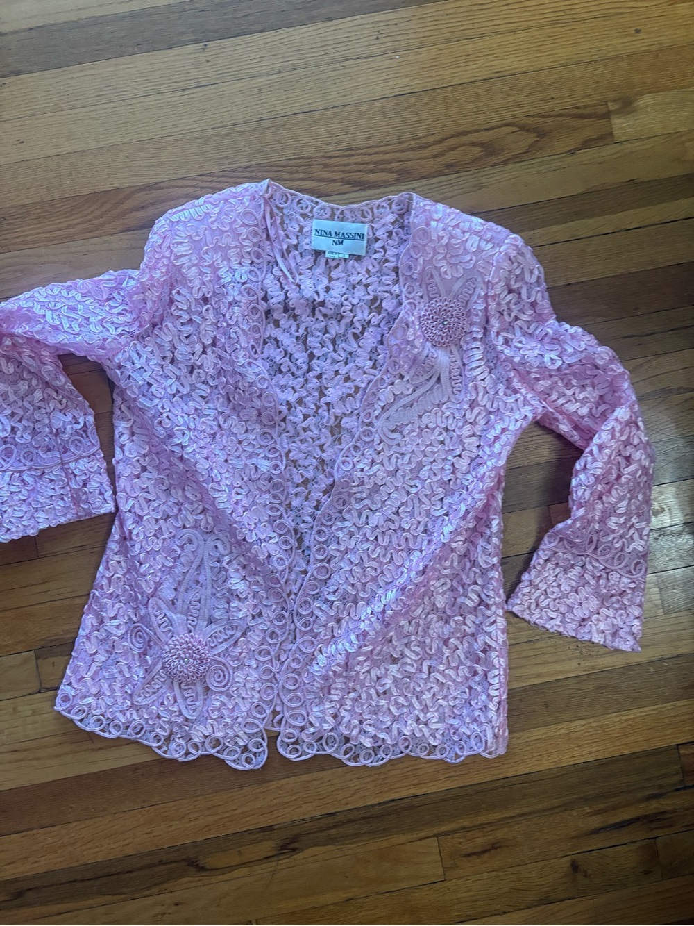 Massini Light Pink Lace Crochet Top